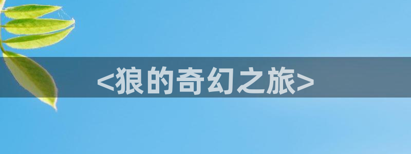 漫蛙动漫：<狼的奇幻之旅>